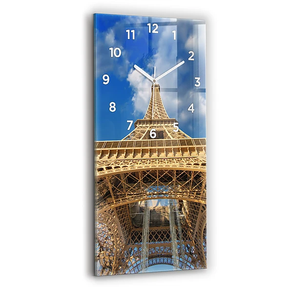Ceas din sticlă dreptunghiular vertical Turnul Eiffel Din Franța