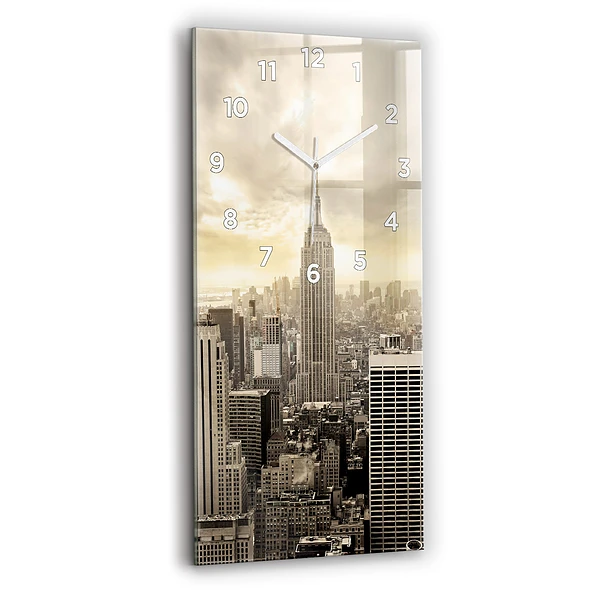 Ceas de sticlă pe perete vertical Turnuri Din New York