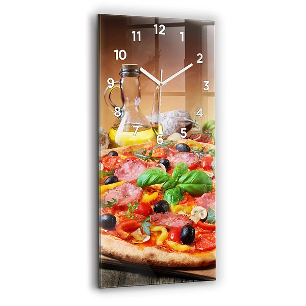 Ceas de sticlă pe perete vertical Inima Culinară A Italiei