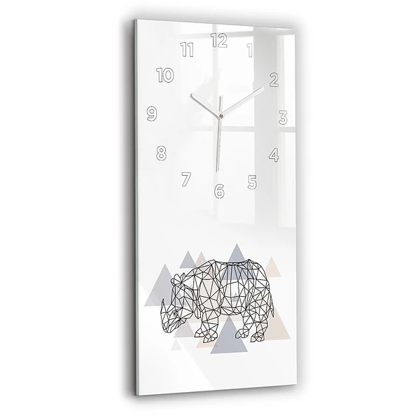 Ceas perete din sticlă dreptunghiular Model Geometric