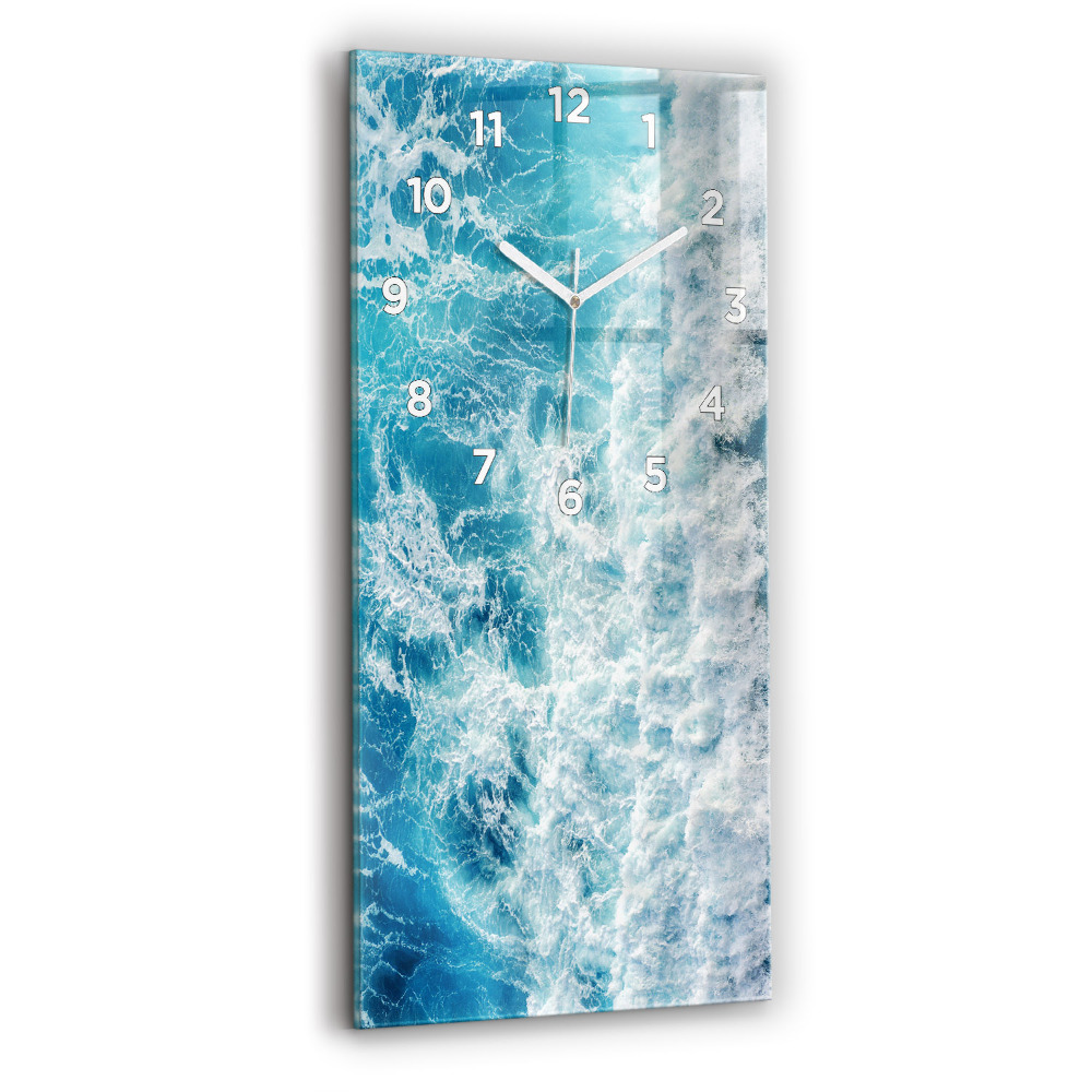 Ceas de sticlă pe perete vertical Valurile Oceanului