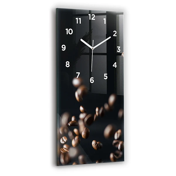 Ceas perete din sticlă dreptunghiular Boabe De Cafea