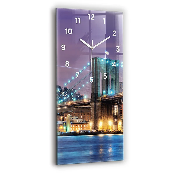 Ceas vertical de perete din sticlă Podul Brooklyn Și East River