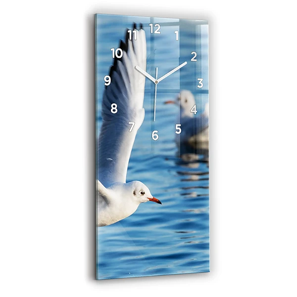 Ceas perete din sticlă dreptunghiular Pescăruși În Gdynia
