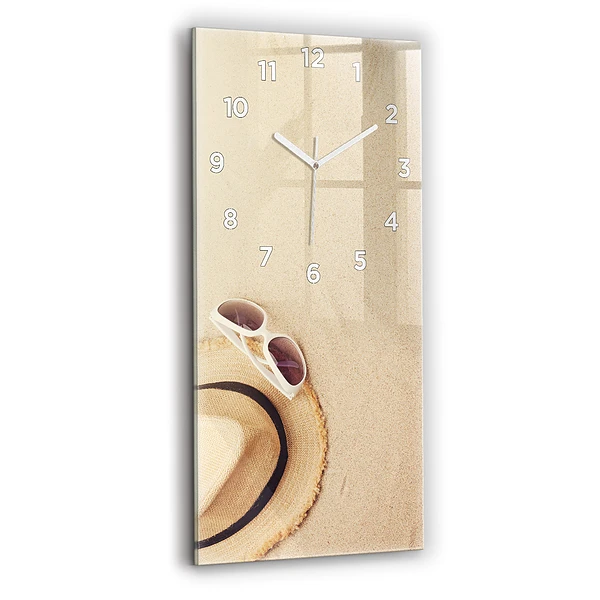 Ceas din sticlă dreptunghiular vertical Abstracția Aurie