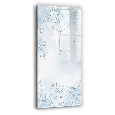 Ceas perete din sticlă dreptunghiular Schița Plantei