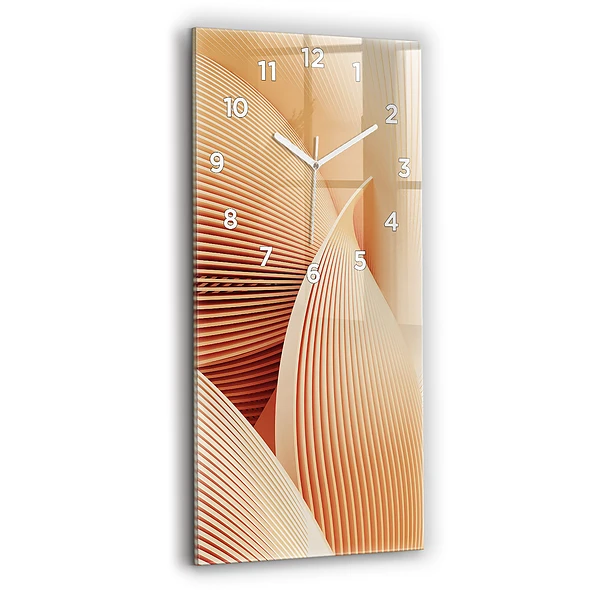 Ceas vertical de perete din sticlă Model De Val Abstract