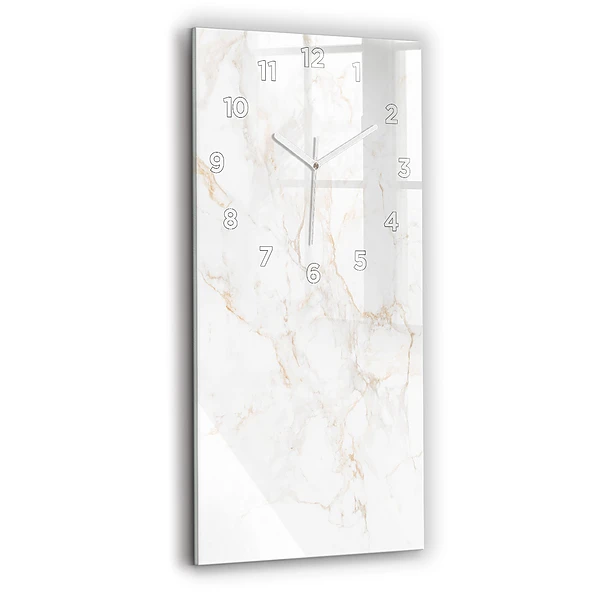 Ceas de sticlă pe perete vertical Marmură Elegantă