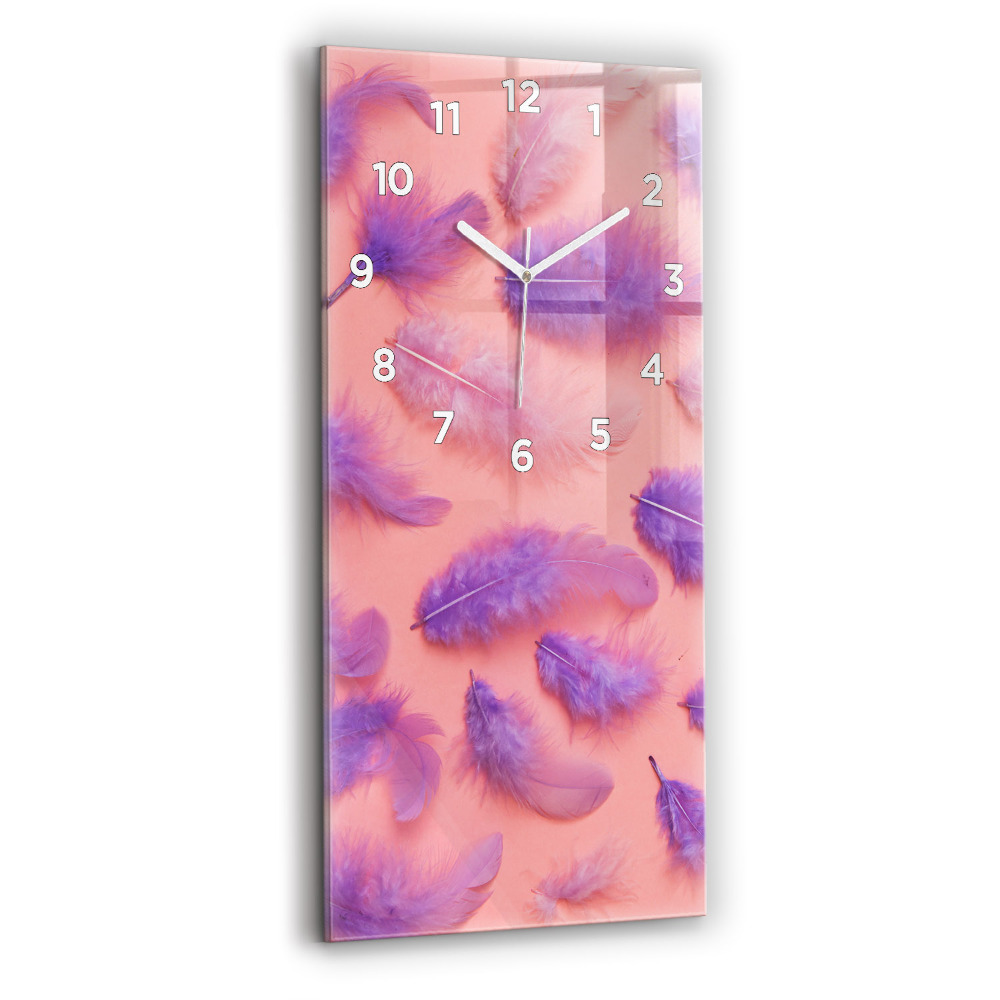 Ceas din sticlă dreptunghiular vertical Pene Colorate