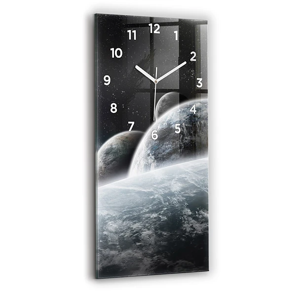 Ceas din sticlă dreptunghiular vertical Spațiul Și Planetele
