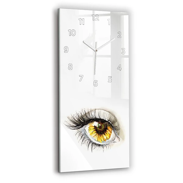 Ceas din sticlă dreptunghiular vertical Floarea Soarelui În Ochi
