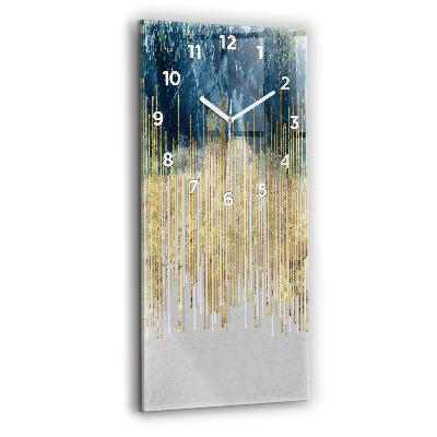 Ceas de sticlă pe perete vertical Model Decorativ Și Auriu