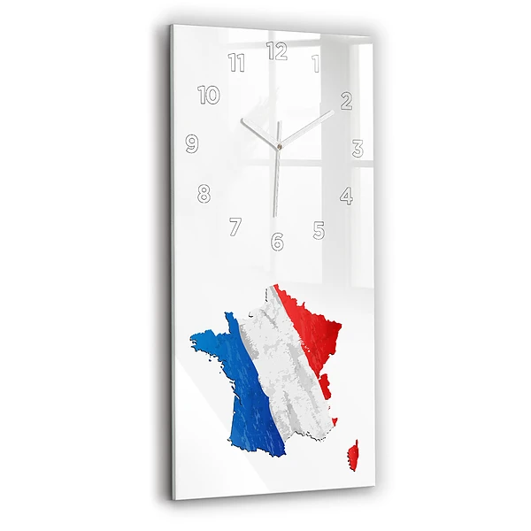 Ceas din sticlă dreptunghiular vertical Steag Francez