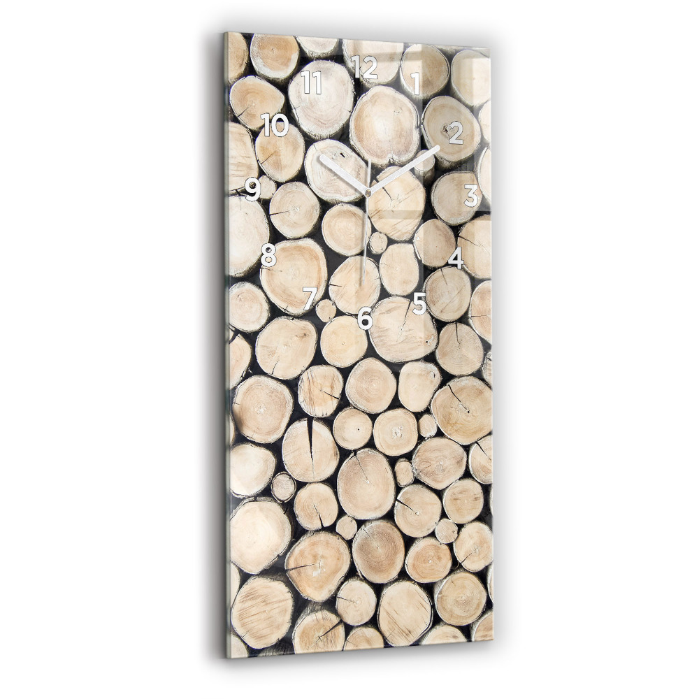 Ceas de sticlă pe perete vertical Tăiați Cioturile De Copac