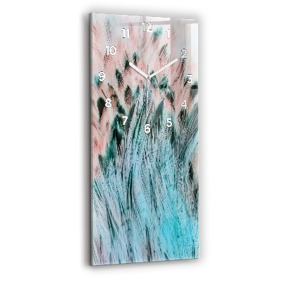 Ceas perete din sticlă dreptunghiular Pene Colorate