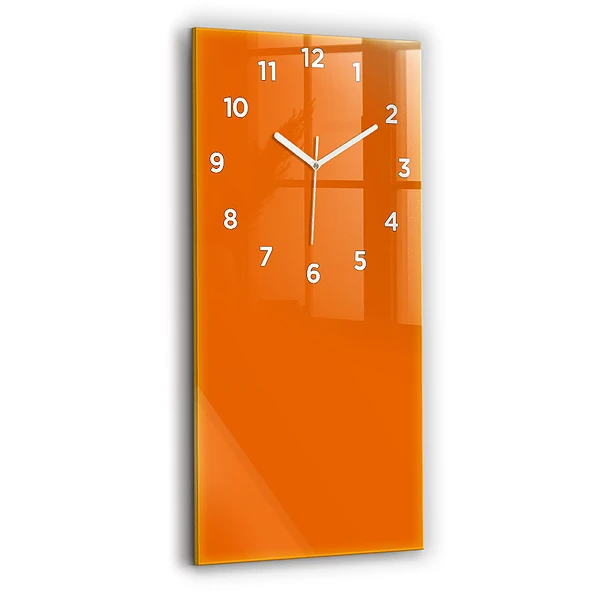 Ceas perete din sticlă dreptunghiular Culoare Portocalie