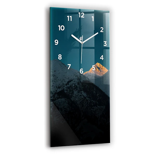 Ceas din sticlă dreptunghiular vertical Apus De Soare La Munte