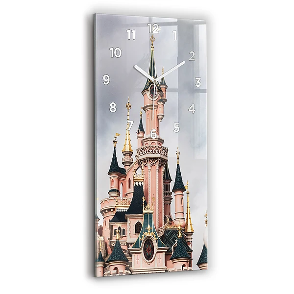 Ceas vertical de perete din sticlă Castelul Disneyland Din Paris