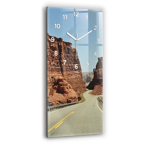 Ceas perete din sticlă dreptunghiular Route 66 În Sua