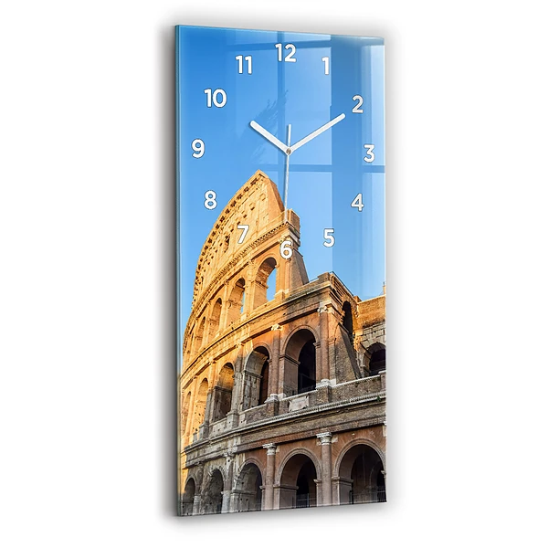 Ceas vertical de perete din sticlă Colosseumul Din Roma