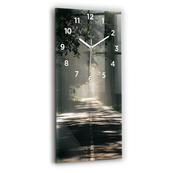 Ceas de sticlă pe perete vertical Drum Forestier Și Dâre De Lumină Solară