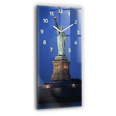 Ceas perete din sticlă dreptunghiular Statuia Libertății New York