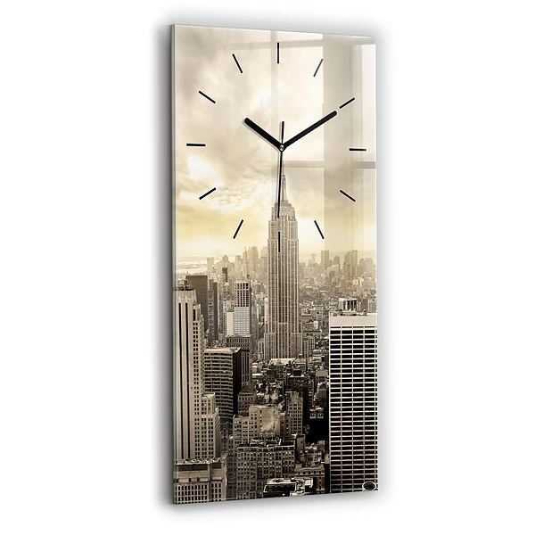 Ceas de sticlă pe perete vertical Turnuri din New York