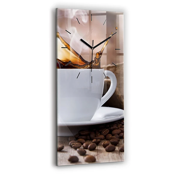 Ceas din sticlă dreptunghiular vertical ceașcă de cafea