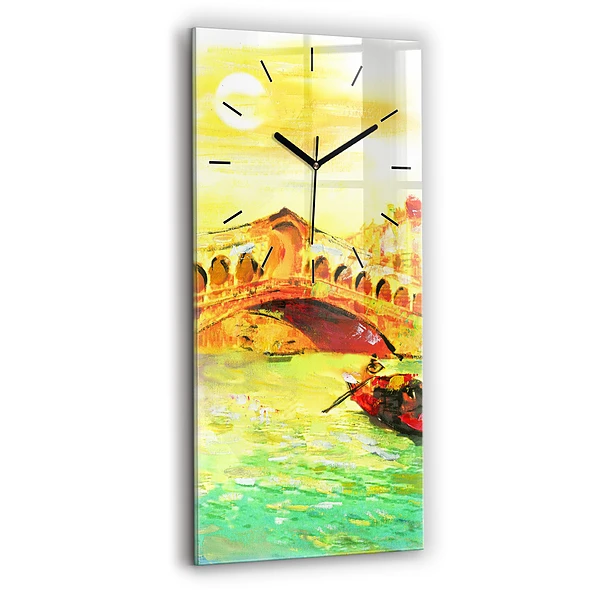 Ceas vertical de perete din sticlă Podul Rialto din Veneția
