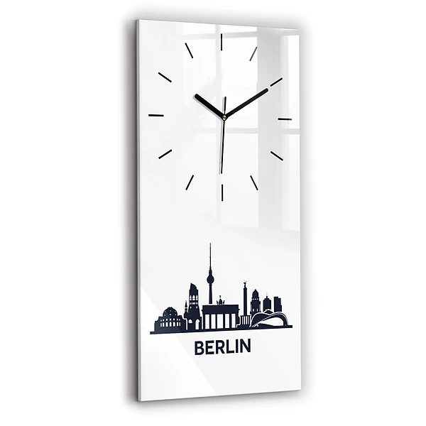 Ceas vertical de perete din sticlă Ilustrația orașului Berlin