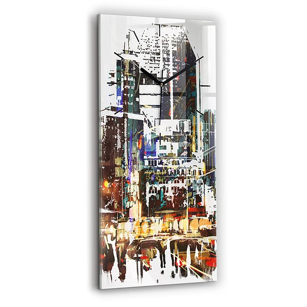 Ceas de sticlă pe perete vertical Orașul New York