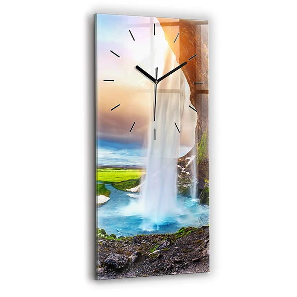 Ceas din sticlă dreptunghiular vertical Cascada în Islanda