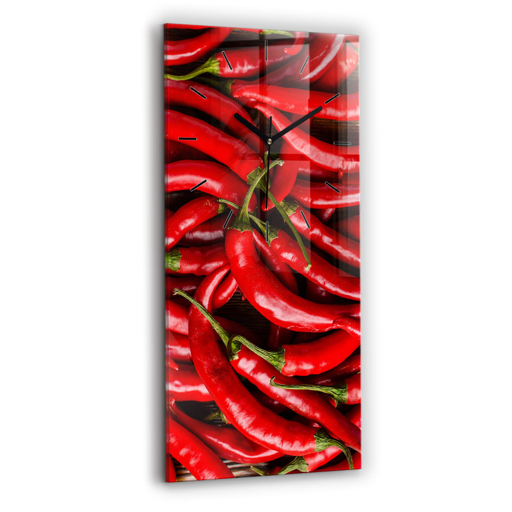 Ceas din sticlă dreptunghiular vertical Ardei iuti