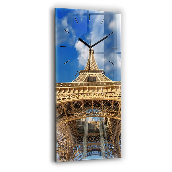 Ceas din sticlă dreptunghiular vertical Turnul Eiffel din Franța