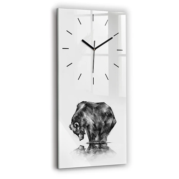 Ceas din sticlă dreptunghiular vertical Urs din desene animate
