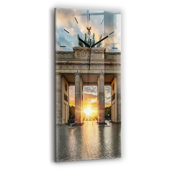 Ceas vertical de perete din sticlă Poarta Brandenburg din Berlin