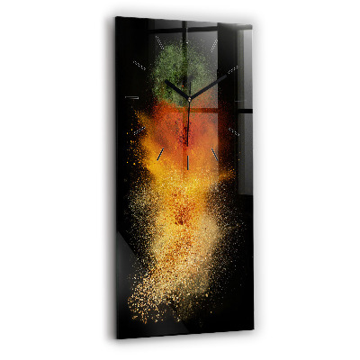 Ceas de sticlă pe perete vertical Condimente vărsate