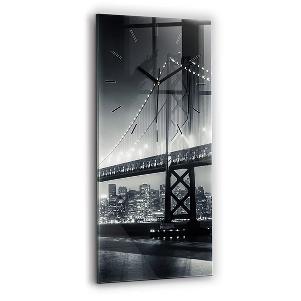Ceas de sticlă pe perete vertical Pod noaptea San Francisco