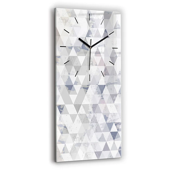 Ceas vertical de perete din sticlă Model geometric