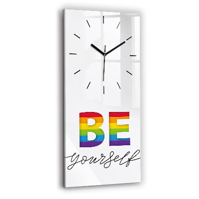 Ceas din sticlă dreptunghiular vertical Inscripția Fii tu însuți