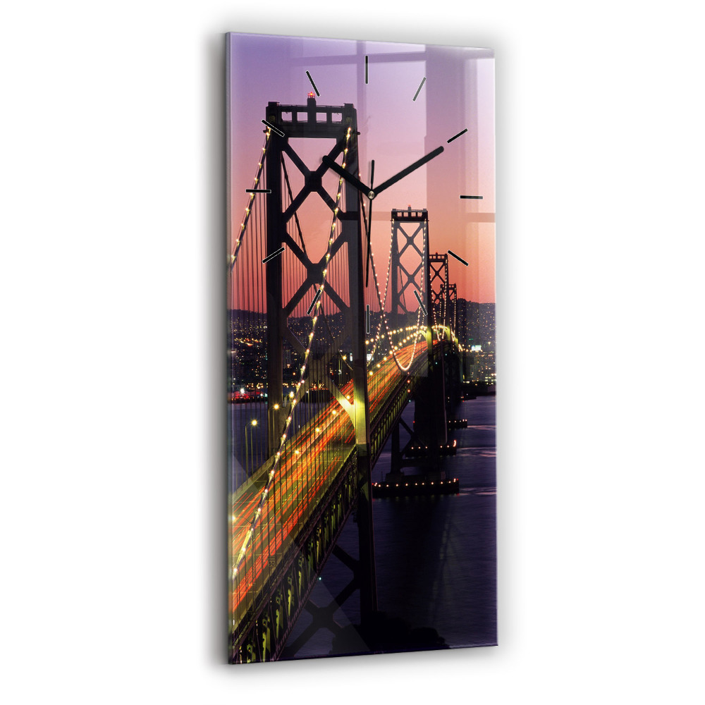 Ceas vertical de perete din sticlă Apus de soare din SUA