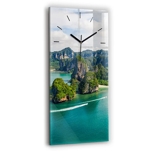 Ceas din sticlă dreptunghiular vertical Insula din Thailanda