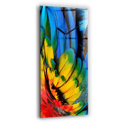 Ceas din sticlă dreptunghiular vertical Aripi de pasăre colorate