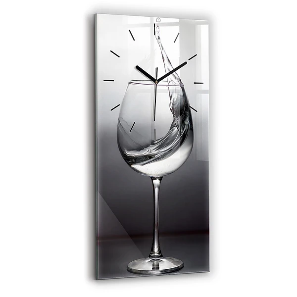 Ceas de sticlă pe perete vertical Pahar de vin