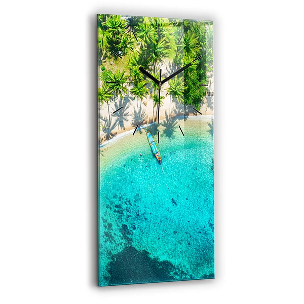 Ceas de sticlă pe perete vertical Plaja tropicală Koh Tao