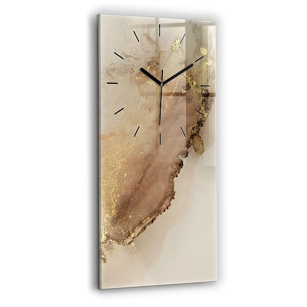 Ceas din sticlă dreptunghiular vertical Artă modernă bej