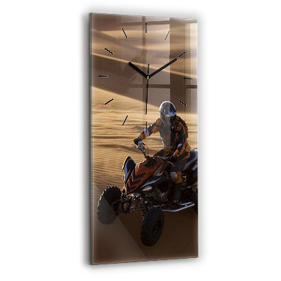 Ceas perete din sticlă dreptunghiular Quad în deșert