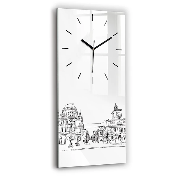 Ceas de sticlă pe perete vertical Ilustrația orașului Poznań
