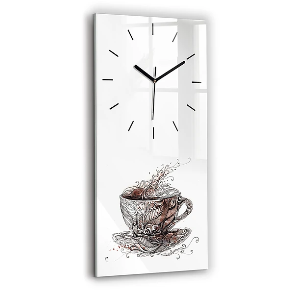 Ceas din sticlă dreptunghiular vertical ceașcă de cafea