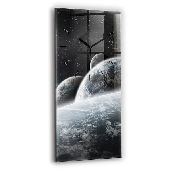 Ceas din sticlă dreptunghiular vertical Spațiul și planetele